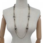 Dana Buchman Necklace Gold Tone Rhinestone Station Layering Piece Toggle Clasp Photo 7