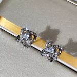 Boutique Sparkly White Gold Plated S925 Knot Simulated Diamond Stud Earrings, 0.8cm Photo 3