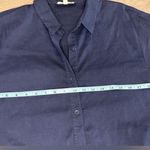 Eileen Fisher  linen blend 3/4 sleeve buttoned tunic top blue size small Photo 4