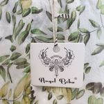 Angel Biba  Tropical Leaves Print Halter Mini Dress Sz 12 Backless Open Back Photo 4