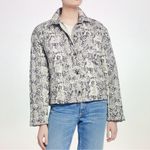 ATM Anthony Thomas Melillo Snake Print‎ Down Quilted Puffer Jacket Size Medium Gray Photo 1