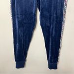 FILA  Women’s Dolly Velour Jogger Pants in Navy Blue with Side Logo Ribbon, Large Photo 5