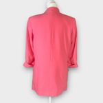 ZARA  Open Front Blazer Small Pink Rolled 3/4 Sleeves Oversized Cascade Neck Photo 4