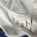 ANGL Mini Dress Women S White Blue Floral Plunge V Neck Pleated Fit Flare Skater Photo 10