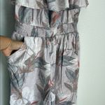 American Eagle  Outfitters Gray and Pink Ruffle Jumpsuit Photo 5