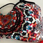 Red Carter Colorful Abstract Mandela Bikini Top Beach Swim. Size Large Photo 5