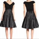 Tadashi Shoji  Black Taffeta Fit and Flare Cocktail Formal Evening Dress Size 6 Photo 1