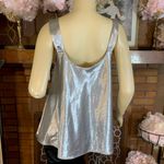 MIX IT SILVER SHINY SLEEVELESS BABY DOLL TUNIC NWT (M) Size M Photo 4
