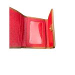 Liz Claiborne Vintage Red Leather Trim Trifold Wallet Card Signature Logo Estate Photo 5