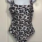 Pretty Garden Leopard Spots Scoop Front & Back Swimsuit Size Med NWT #0177 Photo 2