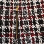 Calvin Klein  Plaid Tweed Topper Jacket Womens 2 Red Black White Long Blazer Coat Photo 9