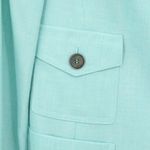 Akris  Cashmere Silk Aqua Blue Button Front Blazer Jacket 12 Photo 3