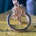 Natural Wine Garnet Sterling Silver Cocktail Ring Size 6 Pink Photo 4