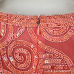 Oleg Cassini Black Tie Peachy Pink Sequin Beaded Mini Dress Embellished size 12 Photo 6