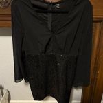 SheIn  Black Sequin Long Sleeve Dress Photo 0