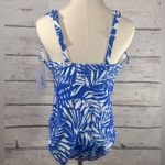 One Piece SWIMSUITS FOR ALL Swimsuit  Bright Blue/White Tropical Print-16 Photo 1