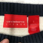 Liz Claiborne  Liz & co. sweater navy cream size small Photo 2