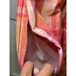 Talbots  Dress Size 14 Orange Plaid Sleeveless 100% Cotton Pockets Shirt‎ Dress Photo 3