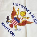 VTG 40s WWII Fort George G Meade Maryland Sweetheart Scarf US Army Military Photo 3