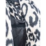 Leopard Fleece Trench Long Jacket Coat Animal Print Womens M Fur Fuzz Brown Size M Photo 3
