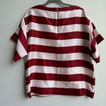 Zimmermann NWT $650  100% Silk Wonderland Boxy Tee Blouse Burgundy Stripe Size 6 Photo 9