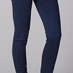 AG Adriano Goldschmied AG • The Stilt Cigarette Leg Jean sateen navy blue slim skinny pants Photo 0