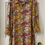 Natural Life  Size L Floral Cottagecore Boho Button Front Shirt Shift Dress Photo 0