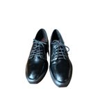 ZARA  Black faux Leather Chunky Heel Lace Up Oxford Shoes Women's Size 41/10 Photo 1