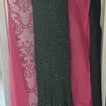 La Femme Emerald Green Sequin Gown Photo 3