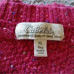 Cabela's  Red Multicolor Bobble Knit Vneck Sweater Photo 3