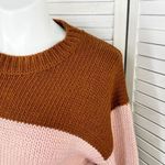 MINKPINK  Cozy Up With Me Slouchy Sweater Large‎ Colorblock  Multi Photo 6