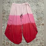 White Birch  Wide Leg Side Slit Ombre Pants Red Pink 100% rayon 1X Photo 1