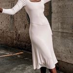 Egreis Brand By Egreis NWT Audrina Cream Fit Flare Long Sleeve Midi Dress Small Photo 0