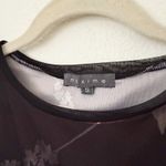 [Vintage] 90s Y2K Brown Black Mesh Crew Neck Floral Print Tank Top Size Small S Photo 9