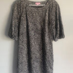 Lilly Pulitzer Black White Floral Dress Silk Blend Half Puff Sleeves Short Sz 4 Photo 0