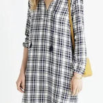 Madewell  Artiste Blue Plaid Tunic Shirt Dress - Size - XS Photo 0