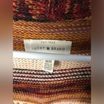 Lucky Brand  Jacquard Boyfriend boho cotton Cardigan Oversized Sweater size M Photo 6