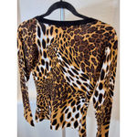 Belldini Size S Womens Brown Animal Print Long Sleeve V Photo 5