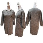 Adrienne Vittadini Vtg - Black & White Animal Print 3/4 Sleeve Sweater Dress S Photo 1