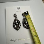 Loft Multi Color Rhinestone & Black Felt Pierced Dangle Drop Earrings NWT $39 Photo 5