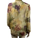 67 Karol Place Vintage 80s Warm Earthtones Floral Print Button Down Blouse Gold Size L Photo 2
