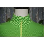 Kyodan  Ladies XS 1/4 Zip Athletic Top Green Yellow Striped Running Long Sleeve W Photo 2