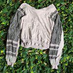 Free People We the Free Boho Purple Off the Shoulder Long Sleeve Black Lace Size XS Photo 3