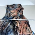 Coin 1804 Draped Cardigan Duster Vest Womens Medium Blue Brown Tie Dye Hoodie Photo 7