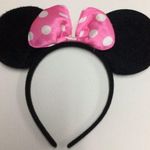 Disney  Minnie Mouse Ears Headband Hot Pink White Polka Dot Photo 0