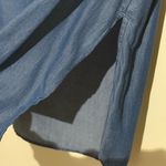 🎄Bass Long sleeve Top with Embroidered Neckline and side slits Blue Photo 2