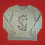 Gildan Starbucks Sweatshirt Womens Medium Halloween Christmas Candy Cane Holiday Green Photo 0