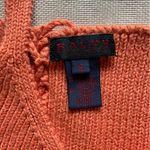 Ralph Lauren VTG  Crochet Knit Tank Top 90's Y2K Orange Casual Size Small Ribbed Photo 2