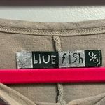 Blue Fish Tee Oversized The Line T Boxy One Size Fits Most EUC Kantha Lagenlook Tan Photo 4