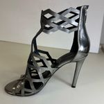 Kendall + Kylie  Elena Metallic Silver Cutout Caged Sandal Stiletto Heels Size 10 Photo 12